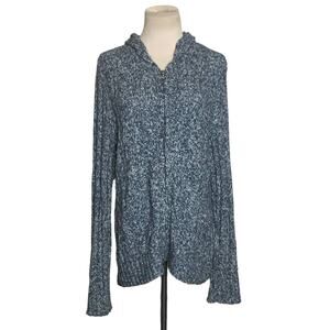 Sonoma heathered blue hoodie sweater jacket size XL